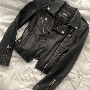 Zara Black Genuine Leather Jacket